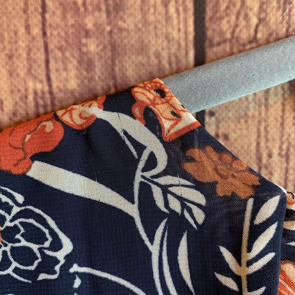 Umgee Blue Floral Boho Long Bell Sleeve Tunic - Picture 8 of 8